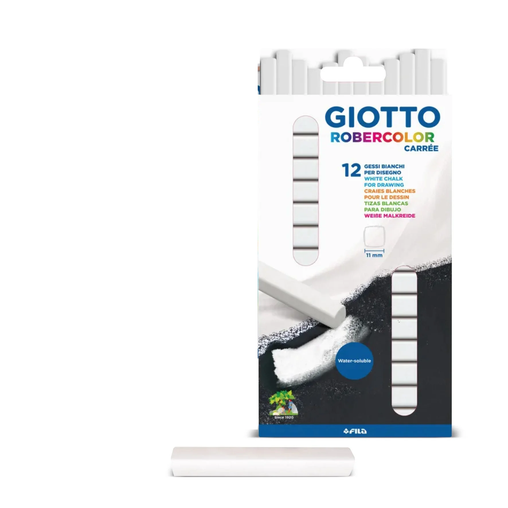 giotto giotto robercolor carreè 12 pz gessi bianchi per disegno - foto 1