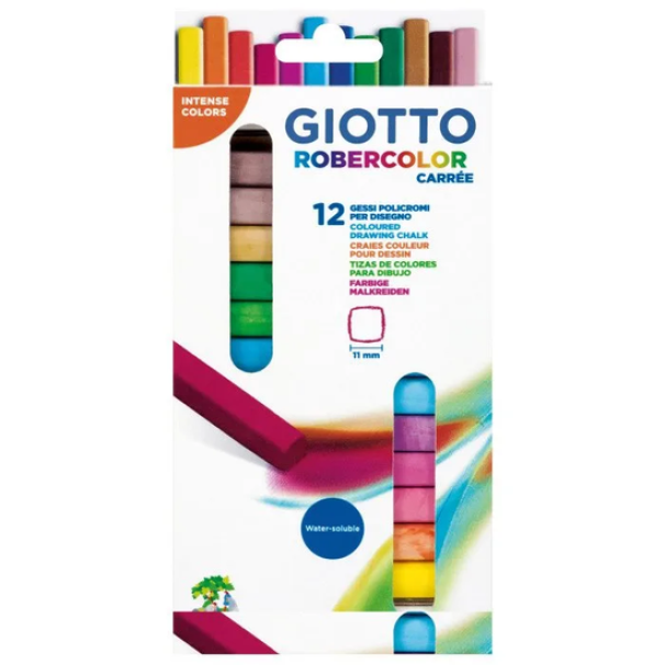 giotto giotto robercolor carreè 12 pz gessi policromi colorati per disegno - foto 1