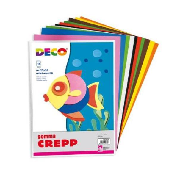 cwr cwr gomma crepp 10 fogli 20x30cm colori assortiti 04754 - foto 1