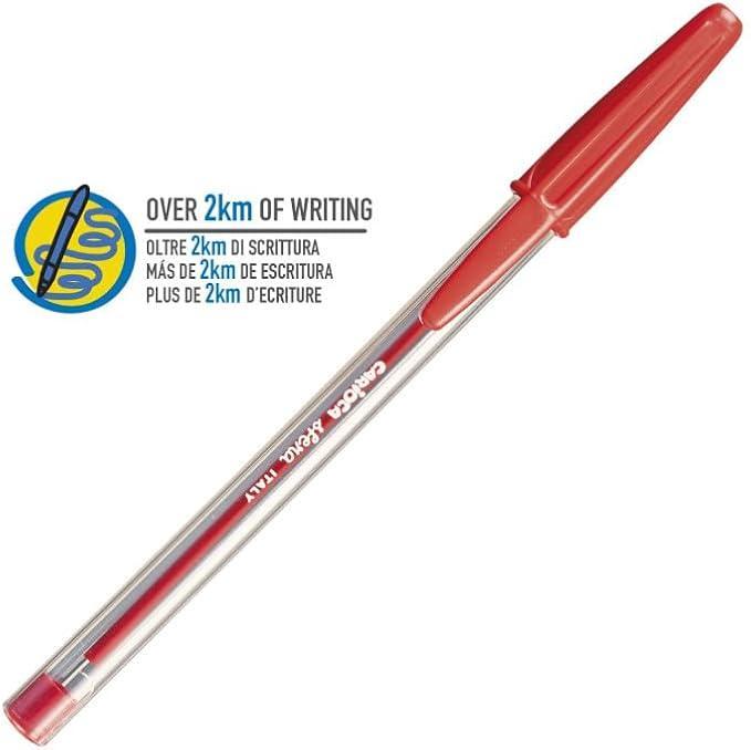 carioca carioca confezione 50 pz penne a sfera rosso tratto 1.0 mm - foto 2