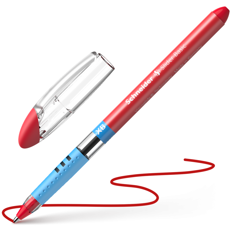 schneider schneider conf. 10 penne a sfera slider basic xb rosso tratto 1,4 mm - foto 1