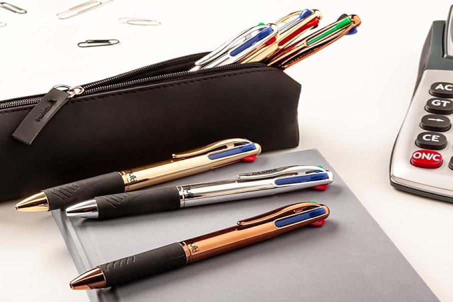 osama osama 4 multi set 6 pz penne a sfera cromate 4 colori + astuccio piccolo tratto 1.0 mm - foto 3