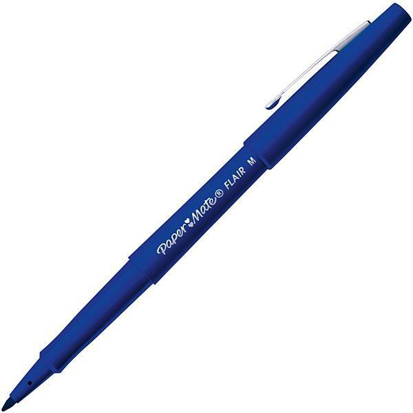 paper mate paper mate nylon flair 12 pz penna blu punta in feltro m tratto 0,7 mm - foto 2