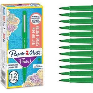 Nylon flair 12 pz penna verde punta in feltro m tratto 0,7 mm