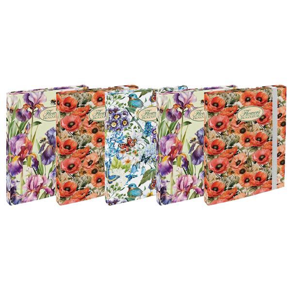 pigna pigna flowers nature 3pz cartella portaprogetti con elastico 26x34cm dorso 7cm in 3 fantasie floreali - foto 4