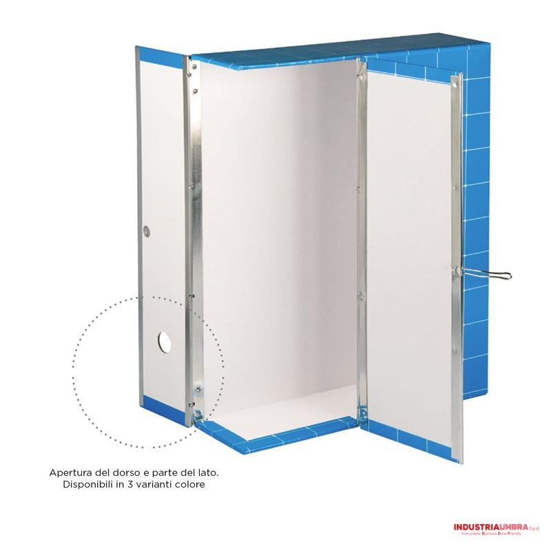 brefiocart brefiocart scatola box blu resisto con cerniera in metallo 29,5x37,5cm dorso 9cm - foto 2