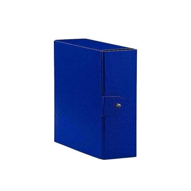cartotecnica del garda scatola portaprogetti 5pz con bottone box per archivio 25x35cm blu dorso 12cm garda - foto 1