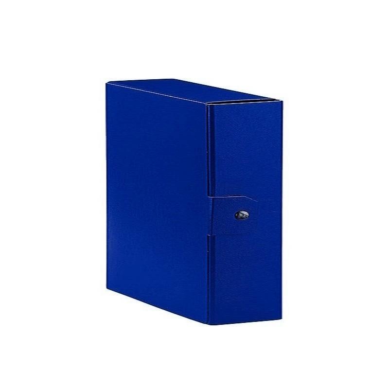 cartotecnica del garda scatola portaprogetti 5pz con bottone box per archivio 25x35cm blu dorso 14cm garda - foto 1