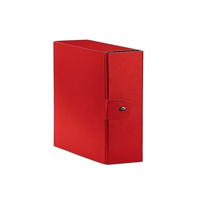 cartotecnica del garda scatola portaprogetti 5pz con bottone box per archivio 25x35cm rosso dorso 14cm garda - foto 1