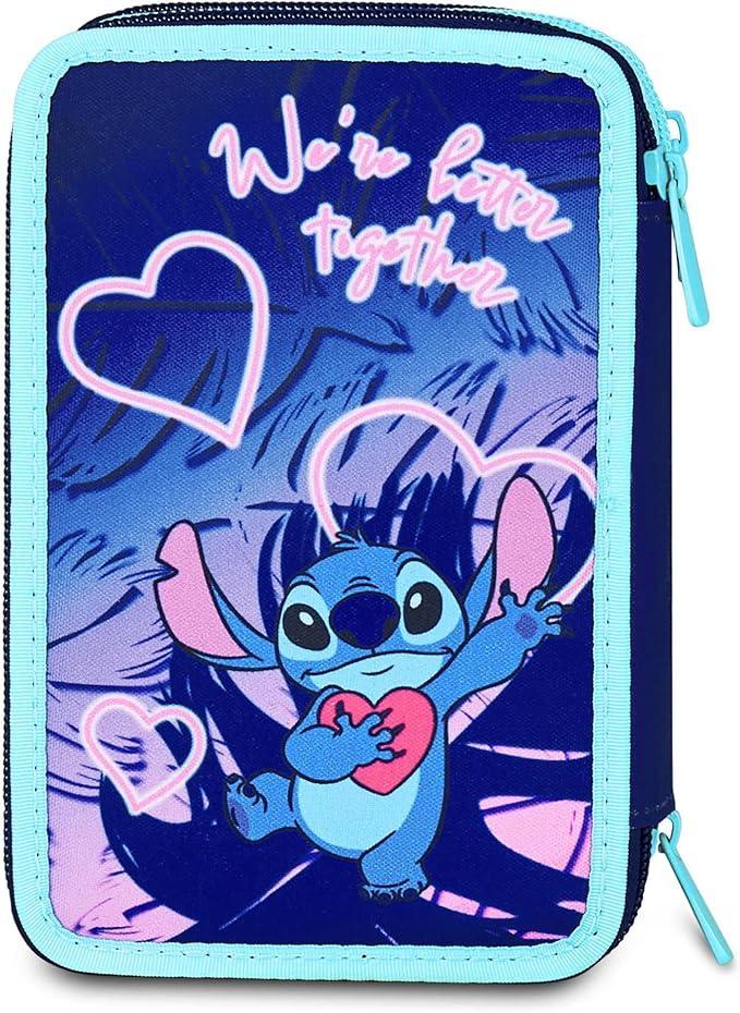 seven seven astuccio scuola 3 zip lilo & stitch  20x12,5x7cm - foto 6