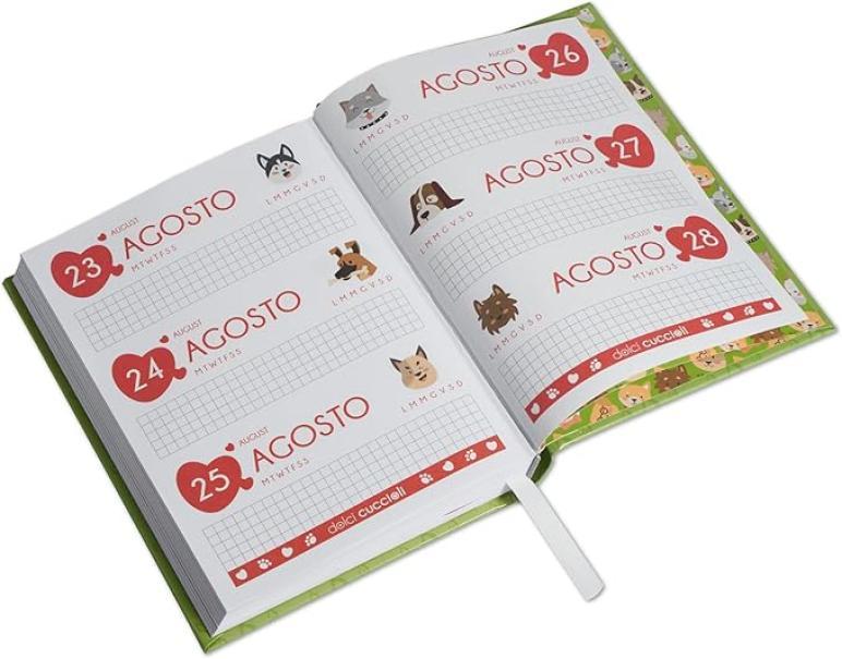 pigna pigna diario 12 mesi non datato dolci cuccioli 13,2x18,3cm 3 fantasie assortite - foto 5