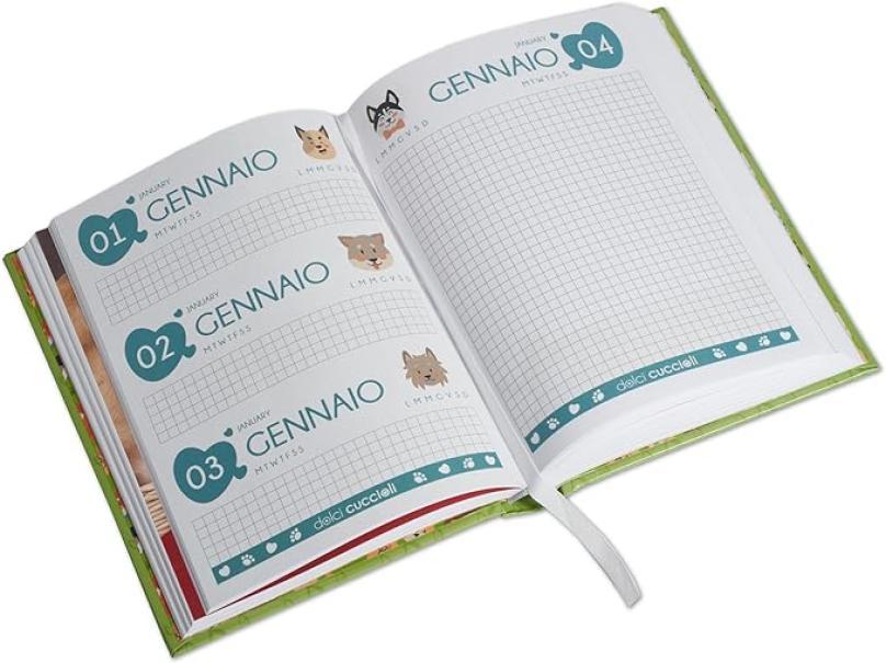 pigna pigna diario 12 mesi non datato dolci cuccioli 13,2x18,3cm 3 fantasie assortite - foto 6