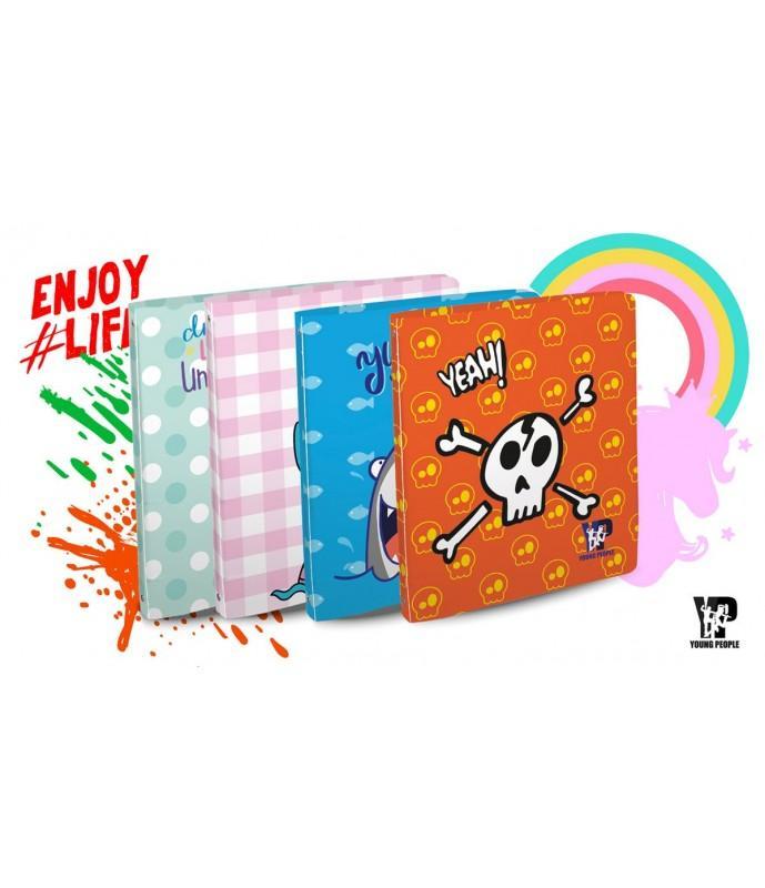 tinta unita tinta unita raccoglitore 4 anelli young people a4 in ppl diametro 30mm - foto 1