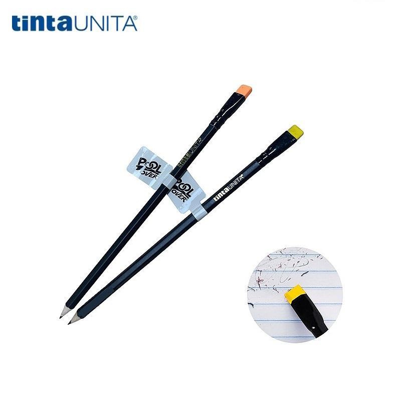 tinta unita tinta unita desk 36pz matita con fusto nero con gomma a spatola colorata - foto 1