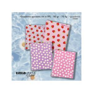 Maxi quaderno spiralato in ppl vintage a4 quadretti 5mm 70fg. 80gr/mq