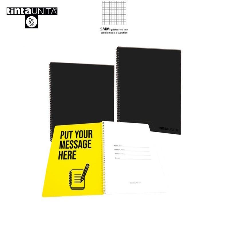 tinta unita tinta unita desk maxi quaderno spiralato soft touch a4 quadretti 5mm 96fg. 80gr/mq - foto 1