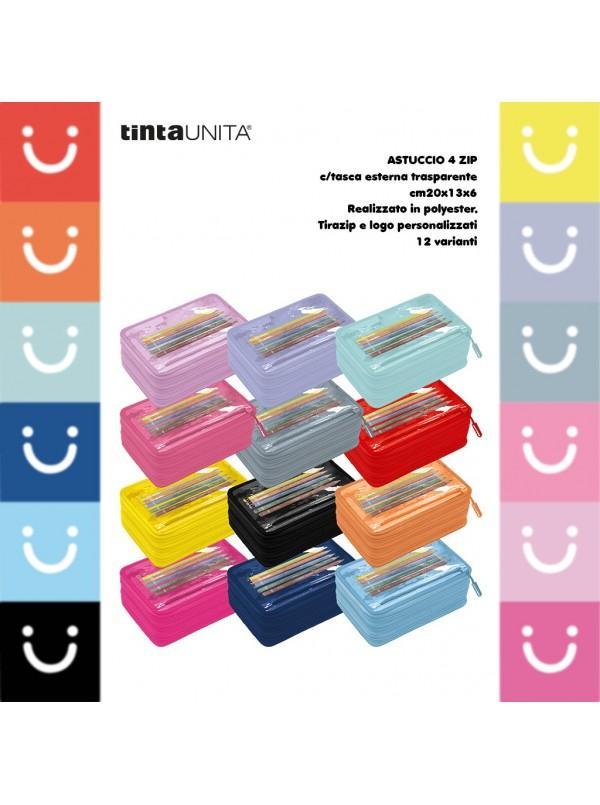 tinta unita astuccio excellent tinta unita 4 zip con tasca e accessori 51201 20x13x6cm - foto 1