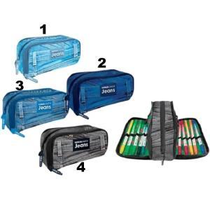 Astuccio wings  jeans con 18 pennarelli brush 21x11x7cm