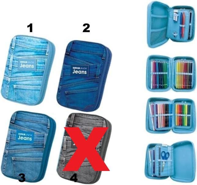 tinta unita astuccio jeans accessoriato tinta unita one time 21,5x13,5x7cm fantasie assortite - foto 1