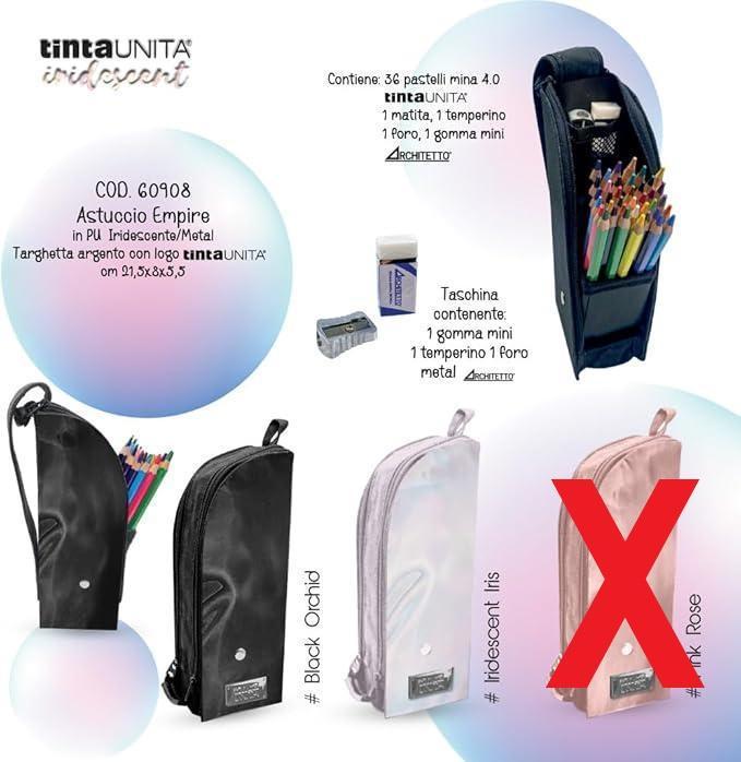 tinta unita astuccio tinta unita iridescent empire 36 pastelli 3 colori - foto 1