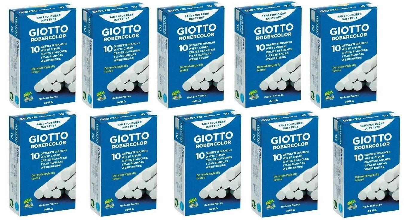 giotto giotto gessi 10 conf. da 10 gessetti bianchi per lavagna - foto 1