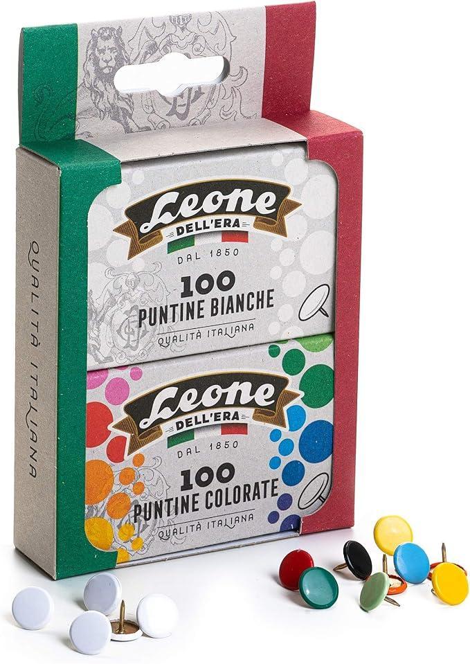 leone dell'era 2 scatole di 100 puntine bianche+100 colorate leone dell'era - foto 1
