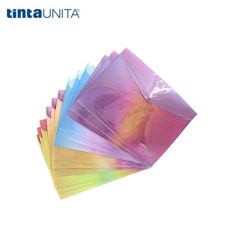 tinta unita tinta unita 12pz buste a4 con bottone vintage olografiche colori assortiti - foto 1