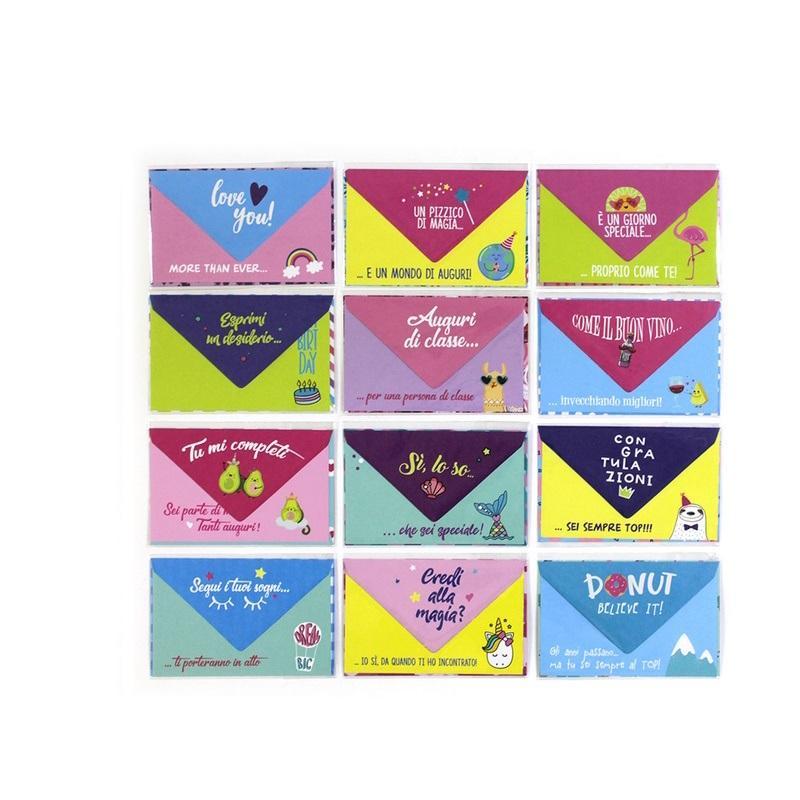 tinta unita tinta unita confezione da 12 pz biglietti di auguri 9x14cm - foto 1