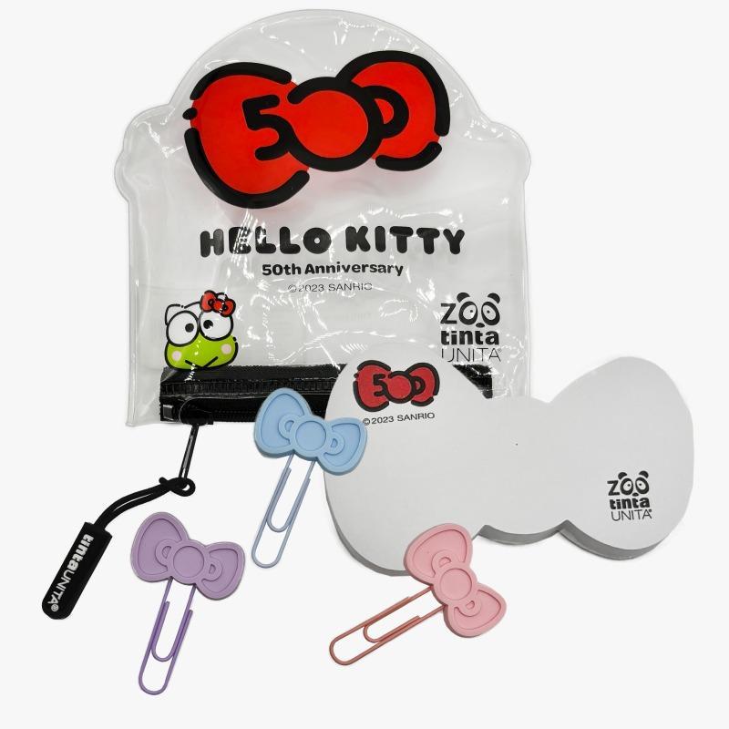 tinta unita tinta unita hello kitty set mini desk con 1 post-it e tre fermagli colorati - foto 1