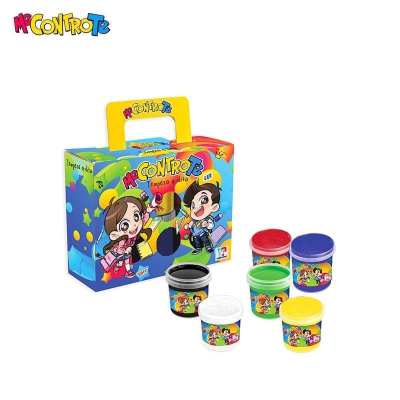 tinta unita tinta unita me contro te valigetta 6pz colori a tempera a dita 80ml - foto 1