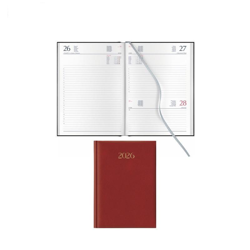 notabene notabene agenda giornaliera madrid 2026 14,5x20,5cm rosso card. sab/dom abbinati - foto 1