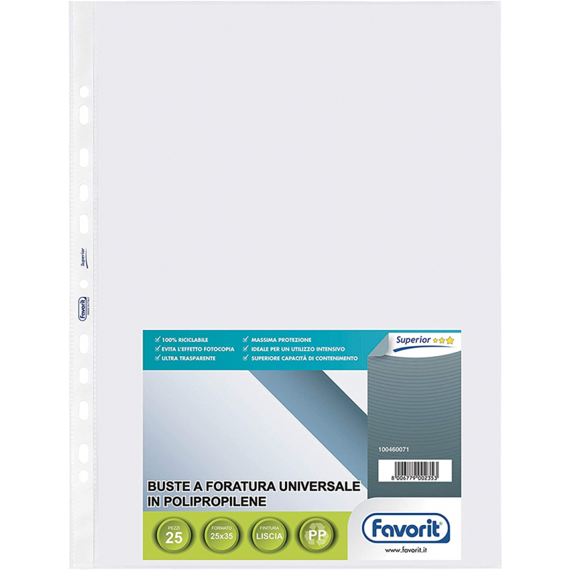 favorit favorit 25 pz buste forate interni listino finitura liscia 25x35 cm - foto 1