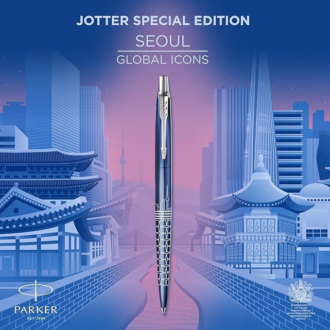 parker parker penna a sfera jotter seoul edizione speciale punta media inchiostro blu - foto 3