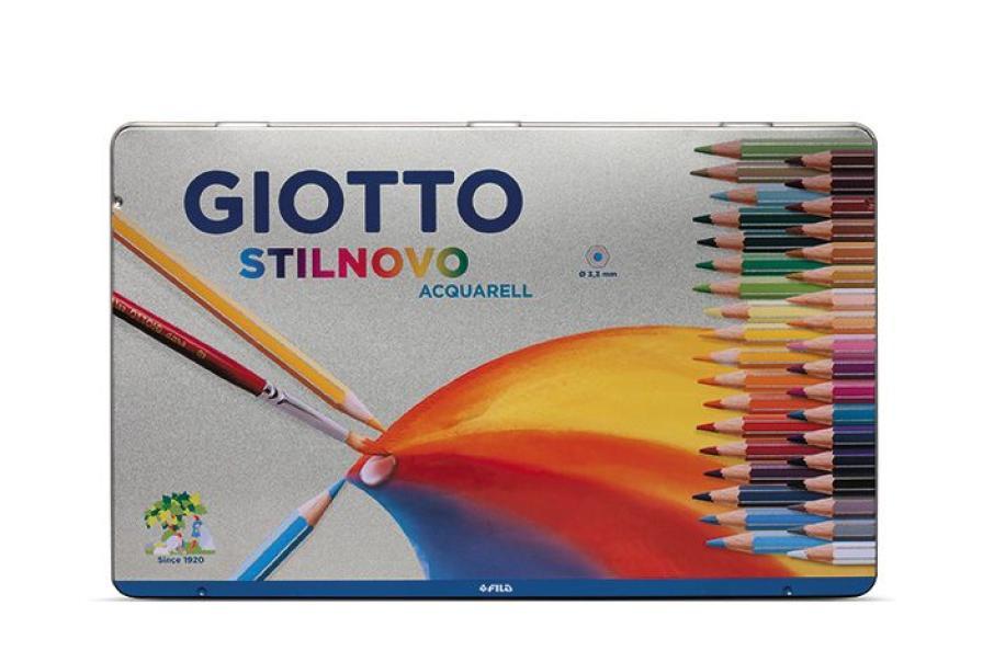 giotto giotto stilnovo aquarell 36 pastelli scatola in metallo mina 3,3mm - foto 1