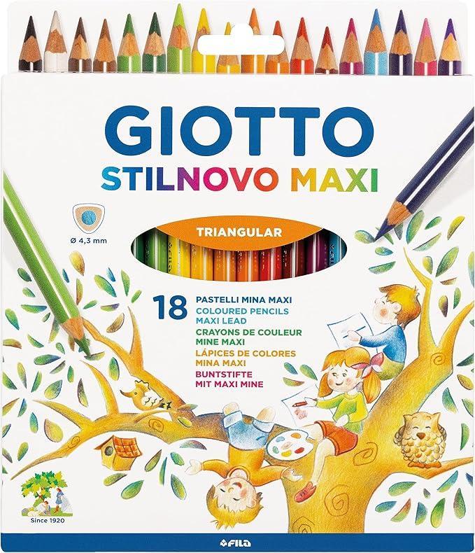 giotto giotto stilnovo maxi pastelli 18 colori mina 4,3 mm - foto 1