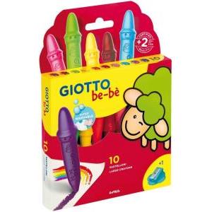 Bebè pastelli a cera 6 conf. da 10 colori mina 7 mm con temperino