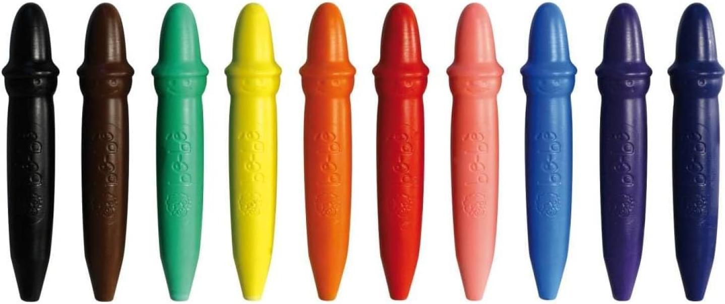 giotto giotto bebè pastelli a cera 6 conf. da 10 colori mina 7 mm con temperino - foto 3