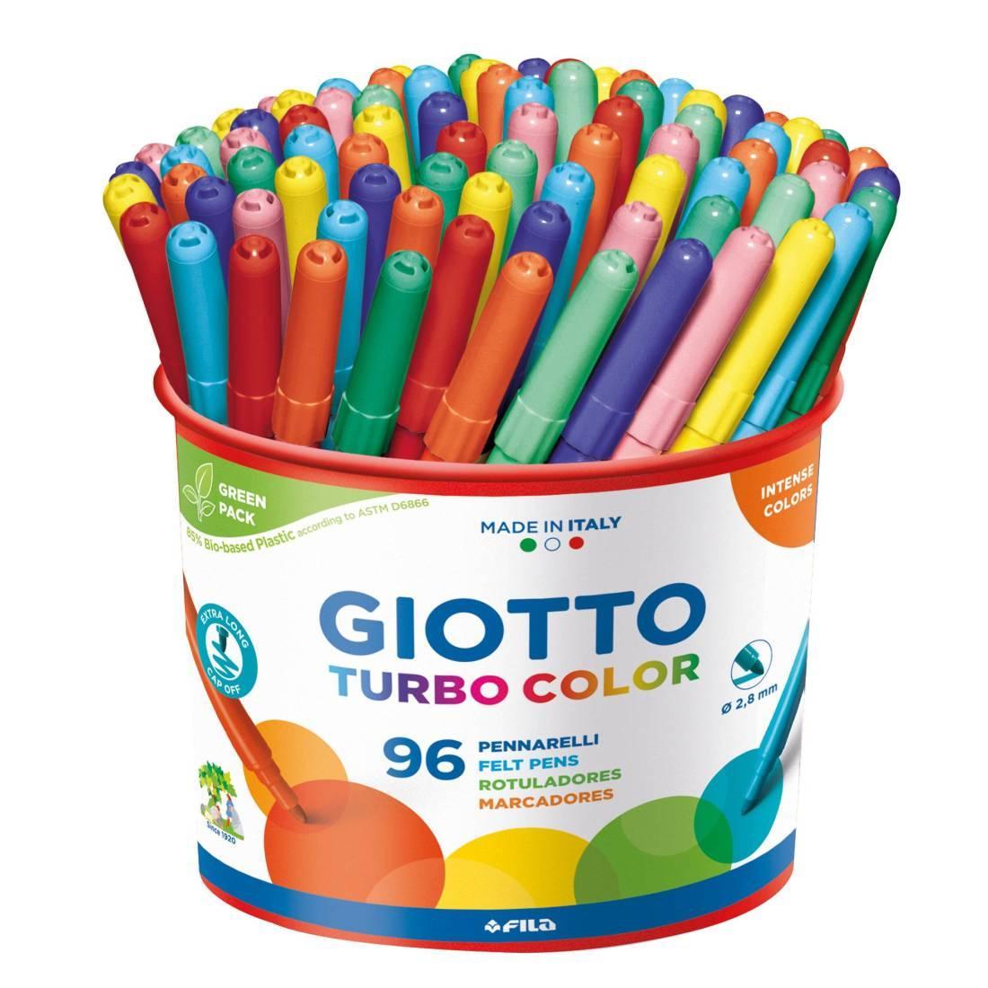 giotto giotto barattolo 96 pz pennarelli turbo color tratto 2.8 mm - foto 1