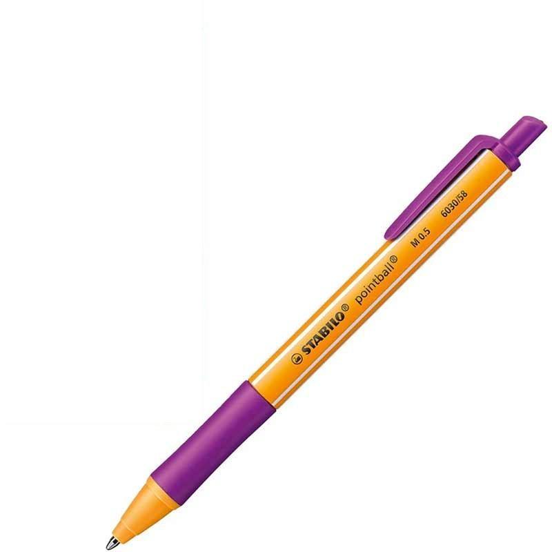 stabilo stabilo penna sfera pointball 6030/58 punta m tratto 0,5 mm lilla conf. 10 pz. - foto 1