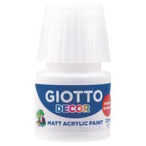 Decor acrylic matt 6 pz da 25ml tempere acriliche bianco 01