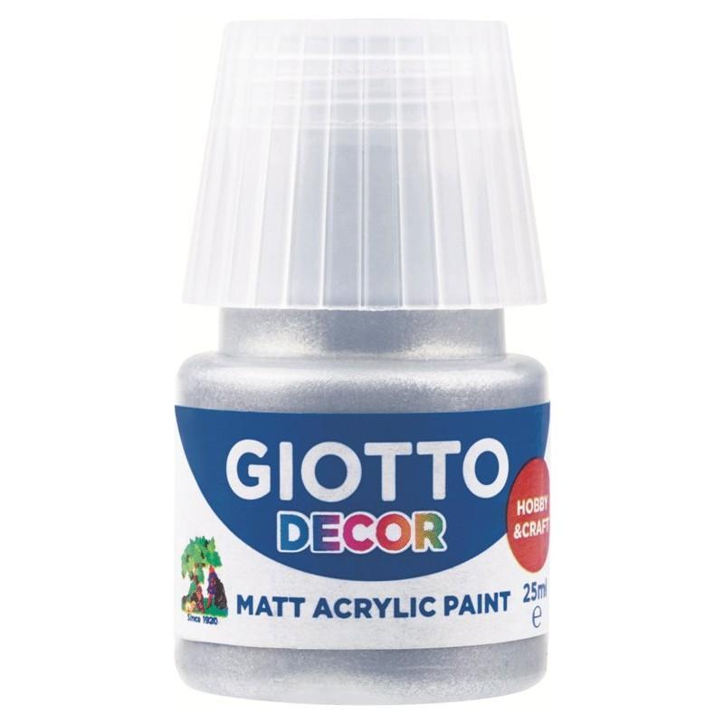 giotto giotto decor acrylic matt 6 pz da 25ml tempere acriliche argento - foto 1