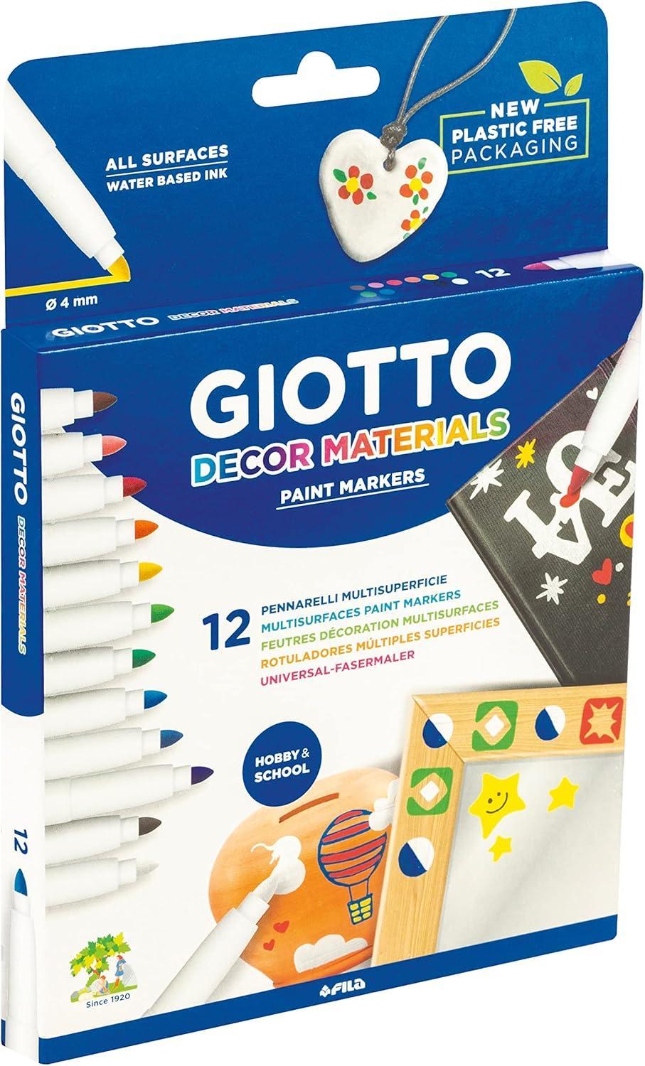 giotto giotto decor materials pennarelli multisuperficie 4 conf. da 12 colori - foto 1