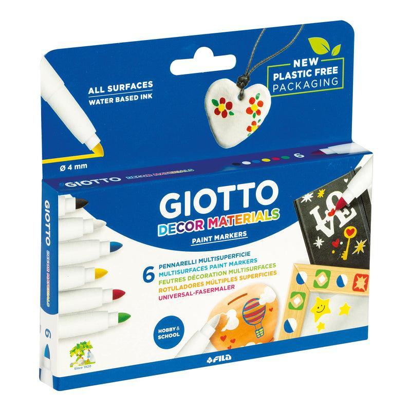 giotto giotto decor materials pennarelli multisuperficie 6 conf. da 6 colori - foto 1