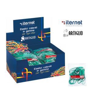 20 bustine da 100 gr. elastici fettuccia ø 120 mm colore verde