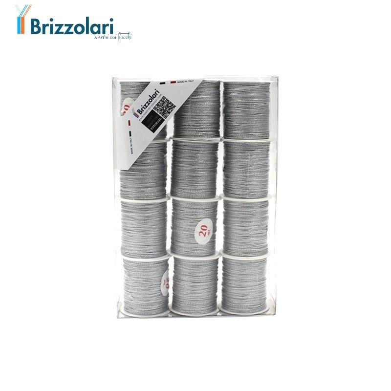 brizzolari brizzolari 12pz rocchetti di cordoncino 2 capi 20mt argento - foto 1 brizzolari brizzolari 12pz rocchetti di cordoncino 2 capi 20mt argento - foto 1