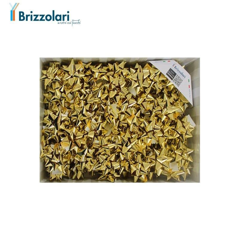 brizzolari brizzolari 100pz. coccarde stelle medie 14mm autoadesive oro metallizzato 3170 - foto 1