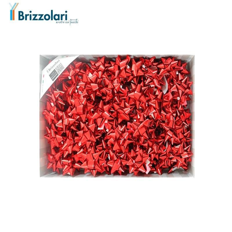 brizzolari brizzolari 100pz. coccarde stelle medie 14mm autoadesive rosso metallizzato 3170 - foto 1