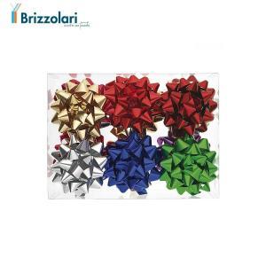 12 pz. coccarde stelle maxi 19mm autoadesive col. ass. metallizzati 3370-00