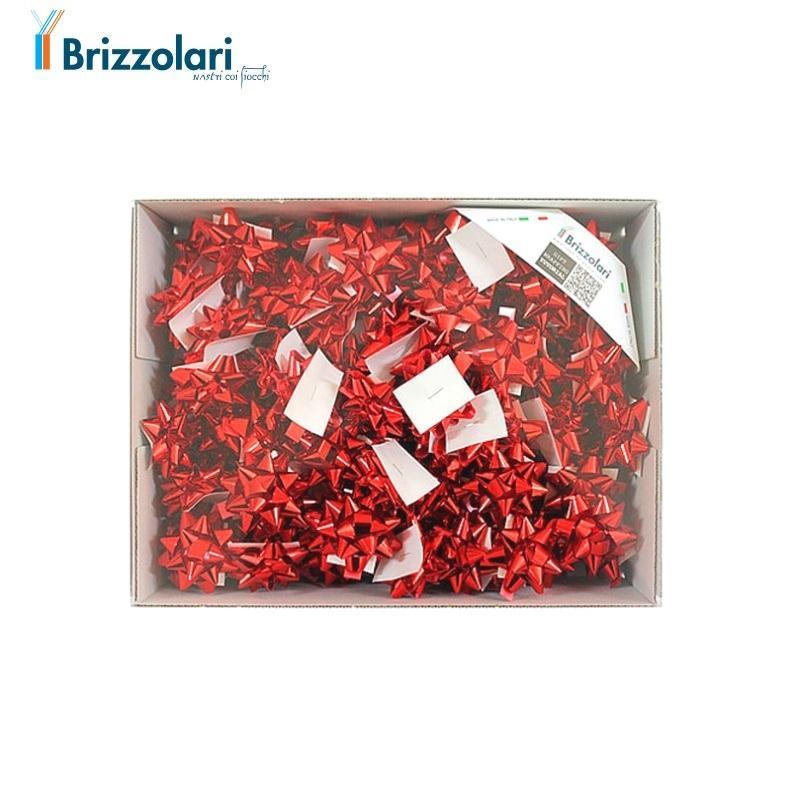 brizzolari brizzolari 100 pz. coccarde stelle piccole 10mm autoadesive rosso metal 3070-07 - foto 1