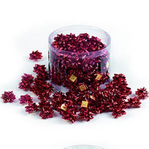 100pz coccarde stelle mini 5mm autoadesive rosso metallizzato 4170-07